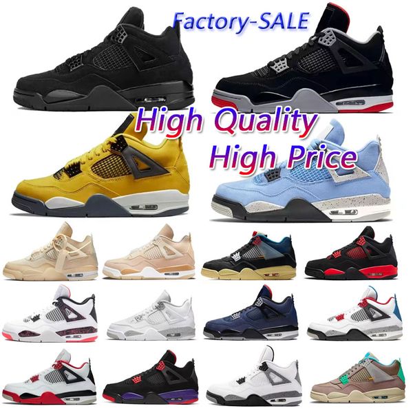 high 4s 4 basketball designer shoes university blue white oero shimmer black cat lightning union noir fire red pure money metallic purple sn